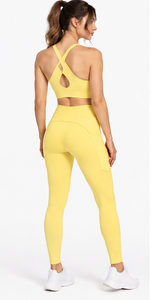 Women Yoga Bra Seamless Four Way Stretch Fitness Gym Running Workout Crop <b>Top</b> Breathable Fabric Logo <b>Low</b> MOQ Cross <b>Back</b> - Product Image 4