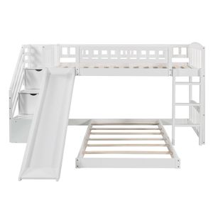 Letto a Castello Bianco con Due Cassetti Scorrevoli per Bambini - Vecchio SKU LT100156AAK - Product Image 4