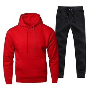 Ensemble de survêtement unisexe pour sports d'hiver, haute qualité, 2 pièces, jogging, logo personnalisé imprimé, pour hommes, 100% coton - Product Image 3