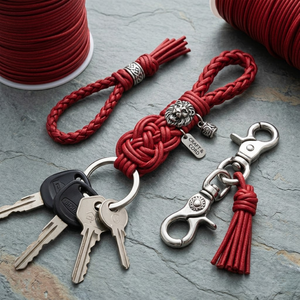 Cordón de Cuero Rojo Antiguo de Primera Calidad, Cuerda de Cuero Redonda de 2 mm | Cordón Flexible y Resistente para Joyería, Manualidades y Accesorios de Bricolaje - Product Image 3