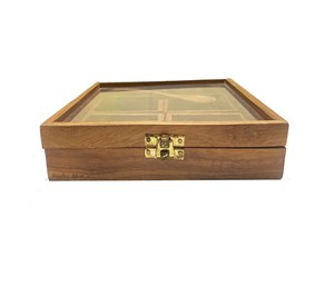 Caja de especias de madera hecha a mano – Masala Dabba india, caja de mesa hecha a mano, caja de especias de madera con 4 recipientes y cuchara - Product Image 3