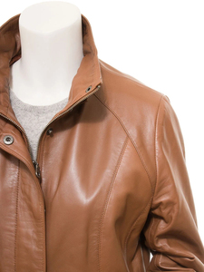 <b>Biker</b> Ladies 100% Original Leather <b>Jacket</b> For Women Genuine Leather <b>Jacket</b> Tan Slim Real Short Premium Quality Women's <b>Jackets</b> - Product Image 2
