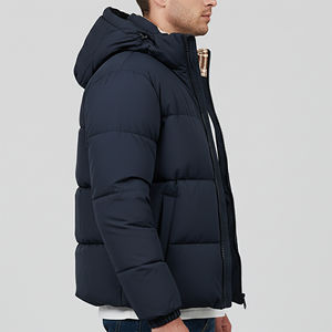 Veste bomber matelassée en toile personnalisée pour homme, style décontracté d'hiver, fermeture éclair, coupe ample, coupe-vent, imperméable - Product Image 5