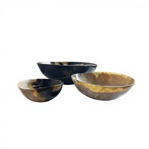 Fabrication sur mesure de bols de service en corne de buffle polie, écologiques, lot de 2, vaisselle de remise de diplôme, passe au lave-vaisselle, réutilisable - Product Image 2