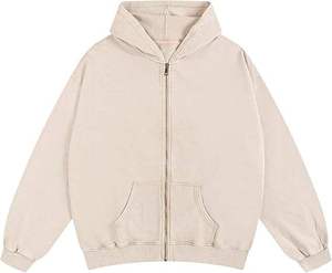 Sudadera con capucha de cremallera completa con lavado ácido personalizado, de forro polar grueso, estilo vintage y oversize, al por mayor - Product Image 1