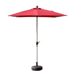 Parasol rectangulaire rouge brique avec manivelle et base inclinable non inclus - Product Image 2