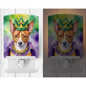 UL-Certified King Mardi Gras Basenji Ceramic Night <b>Light</b> Compact 6x4x3 Multicolor for Bedroom Bathroom <b>Nursery</b> Hallway Kitchen - Product Image 2