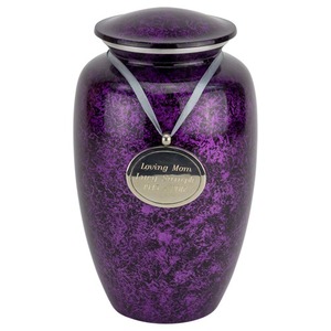 Urna Funeraria Purple Mist, Metal Blanco con Patrón de Mármol en Toda la Superficie, Capacidad de 200 Pulgadas Cúbicas, Estilo Americano - Product Image 1
