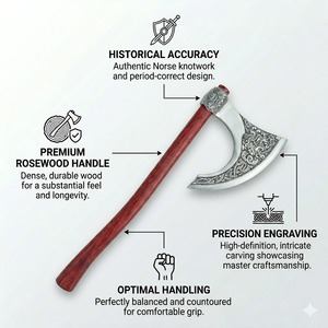 MS Enterprises Industrial Grade High Carbon Steel Flat Backed Double Blade Splitting <b>Axe</b> Handmade Etched Wooden Handle OEM - Product Image 4