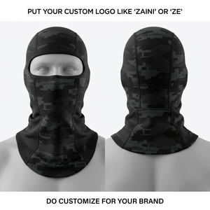 Balaclava en polyester et élasthanne de qualité supérieure 320 GSM, gris, multi-panneaux, respirant, masque facial, logo personnalisé par transfert thermique - Product Image 6