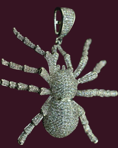 Colgante de Plata de Ley 925 con Incrustaciones de Moissanita, Diseño de Araña, Estilo Hip Hop, Lujoso, para Hombre/Mujer, Chapado en Rodio, Certificado - Product Image 1
