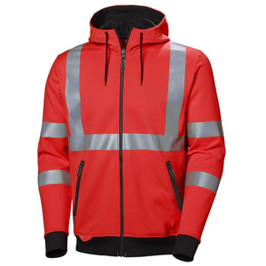 <b>Construction</b> Hi Vis <b>Work</b> Safety Zipper Hoodie <b>Jacket</b> Customized Design <b>Work</b> wear Hoodies for High Visibility OEM Service - Product Image 4