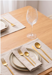 Couverts à tête ronde en or fini avec long manche couverts élégants pour salle à manger moderne fête de mariage cuisine servant essentiel - Product Image 4