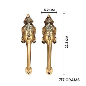 Poignée de porte en laiton, forme originale, design traditionnel, pour entrée, quincaillerie de mobilier durable - Product Image 2