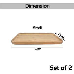 ถาดเสิร์ฟไม้ไผ่ธรรมชาติรักษ์โลก รูปทรงสี่เหลี่ยมผืนผ้า สำหรับเสิร์ฟอาหาร ชา ใช้ในครัว ห้องรับประทานอาหาร และตกแต่งบ้าน - Product Image 2