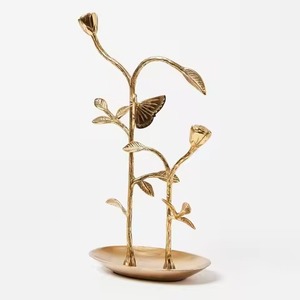 Gold Metal Jewelry Stand <b>Tree</b> Shape Organizer for <b>Necklaces</b> Earrings Bracelets Rings Display Rack - Product Image 6