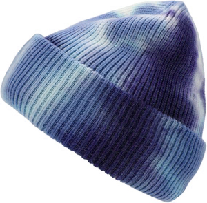 2025 Custom Design Tie Dye Men's Winter Warm Knitted <b>Beanie</b> <b>Hat</b> <b>Slouchy</b> Stripe Wool for Adult - Product Image 3