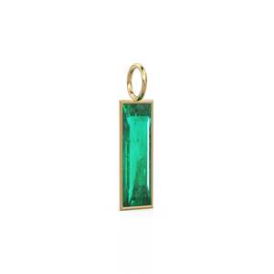 Colgante de Oro Sólido Amarillo de 14k con Esmeralda de 2.50ct, Corte Baguette, Piedra de Nacimiento de Mayo, Joyería Fina con Engaste de Bisel - Product Image 3
