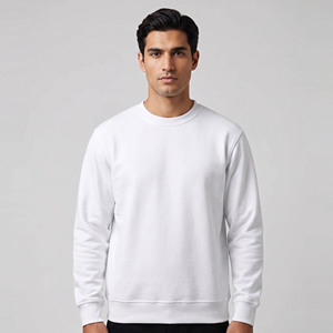 Sweat-shirt à col rond en coton lourd pour homme, coupe régulière, coupe ample, manches longues, sweat-shirt d'hiver en polaire pour homme - Product Image 1