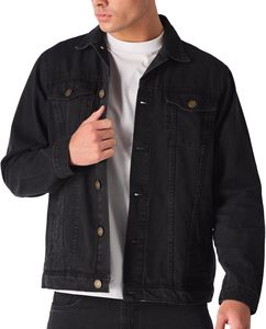 Winter <b>Denim</b> <b>Jacket</b> <b>Men's</b> Front Logo Comfortable Regular Fit Durable Breathable Quick Dry Casual Outdoor Wear - Product Image 1