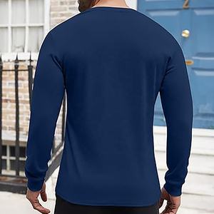 T-shirt pour homme, col en V avec boutons, t-shirt basique pour homme, pour l'extérieur, facile à porter, logo personnalisé, vêtements en coton 100% - Product Image 6