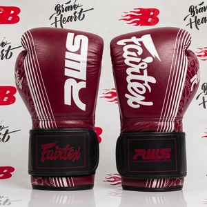 Gants de boxe professionnels en cuir véritable gris et blanc, best-sellers, haute performance, Fairtex. - Product Image 4