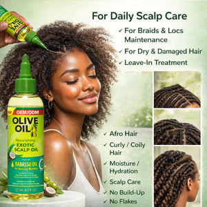 Aceite Capilar Orgánico Exótico Personalizado con Aceite de Oliva y Aceite de Babassu, Promueve el Crecimiento Saludable del Cabello, Fórmula de Nutrición Intensiva - Product Image 4