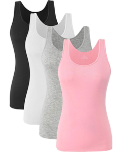 Camiseta sin mangas de algodón para mujer, estilo casual, ligera, transpirable, para verano, básica, acanalada, con logo personalizado. - Product Image 1