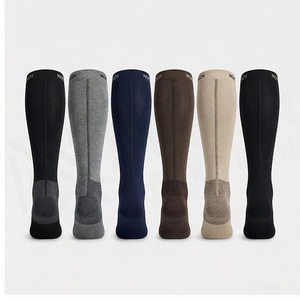 NORTH APPROACH Chaussettes hautes unies respirantes en coton et élasthanne pour adulte, usage quotidien décontracté, saison automne - Product Image 2