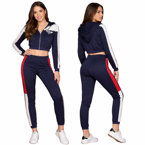 Conjunto Deportivo Corto Rosa para Mujer, Sudadera con Cierre y Pantalones Jogger de Cintura Alta, Corte Ajustado, Dos Piezas, Ropa Deportiva Informal, Logotipo Personalizado - Product Image 2