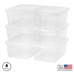 17 Qt. Contenitori di Plastica con Coperchi - Set da 6 Contenitori Impilabili per Organizzazione e Soluzioni Versatili per lo Spazio - Product Image 1