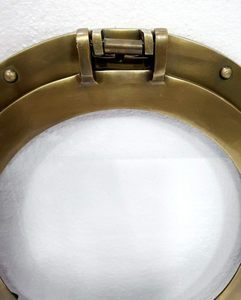 <b>Antique</b> Finished Porthole Mirror Wall Hanging Vintage Nautical Style Round Wall Mirror for Home Office Decor - Product Image 6