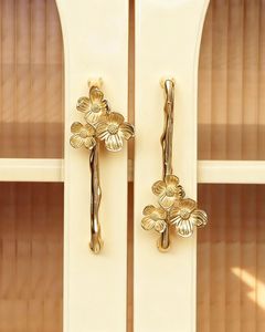 Luxury Brass Leaf Cabinet <b>Door</b> <b>Handles</b> Gold Finish Decorative <b>Pulls</b> Modern Wardrobe Drawer <b>Handles</b> Handmade Home Hardware Set - Product Image 5