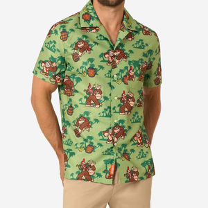 Chemise hawaïenne décontractée à manches courtes pour homme, imprimé tropical, boutonnée, légère et colorée, idéale pour les vacances d'été - Product Image 1