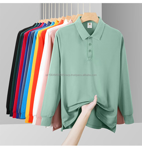 Polo de manga larga para hombre al por mayor, ropa de trabajo con solapa para empresa, cultura, grupo publicitario, impresión de camisetas - Product Image 4