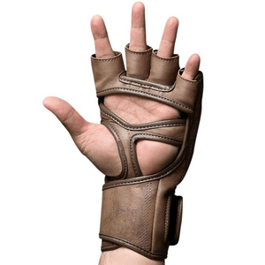MMA Grappling <b>Gloves</b> Half Finger Training <b>Gloves</b> PU Material Hook Loop Closure Non-slip Wrist Adult Custom Branding OEM Private - Product Image 5