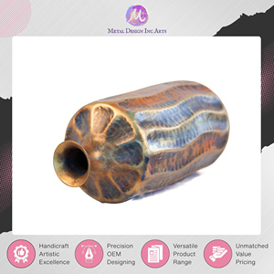 Worldwide Exporter Selling Semi Shine Antique Brass Handcrafted Metal <b>Gold</b> Long Flower <b>Vase</b> for Home Decor at Excellent Price - Product Image 5