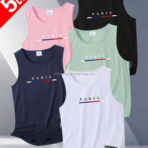 Débardeurs pour hommes grandes tailles 100% coton, toucher doux, polyester floqué, broderie, légers, séchage rapide, en stock, débardeurs de sport pour hommes - Product Image 3