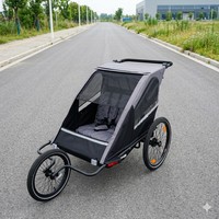 Remorque de vélo pour jumeaux TC-2024T, design léger 3-en-1, avec cadre en aluminium, roue pivotante EVA de 8 pouces à l'avant, pour les aventures en plein air