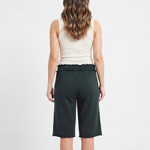 Shorts de grossesse et d'allaitement pour femme, 100% coton molletonné, coupe décontractée, effet vieilli à la taille, grammage lourd - Product Image 3