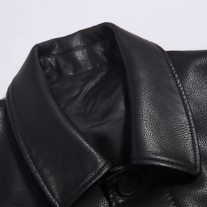 Disponible en stock automne hiver nouveaux hommes dans le long cuir belle atmosphère affaires décontracté avec trench-coat en cuir - Product Image 5