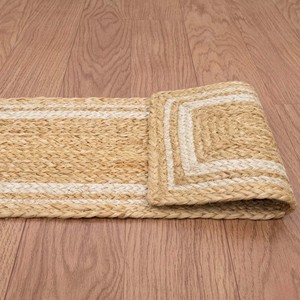 Tapis d'escalier beige avec bordure moderne, ensemble de tapis décoratifs pour marches d'escalier, chemin de couloir intérieur pour la maison, les couloirs et l'entrée - Product Image 5