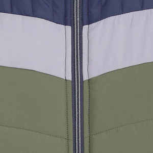 Chaleco Acolchado para Hombre, Color Verde Oliva con Rayas Azul Marino, Paneles de Poliéster en los Hombros, Sin Mangas, Cuello Acolchado, Térmico, Resistente, para Invierno - Product Image 5