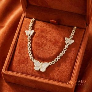 Collier pendentif papillon en moissanite plaqué or 18 carats, bijoux de mode, collier à fine chaîne, style élégant pour femmes, cadeau de style New York City - Product Image 5