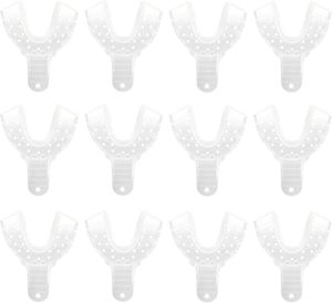 Juego Profesional de 12 Bandejas de Impresión Dental de Plástico Transparente, Bandejas Rígidas Desechables de Primera Calidad # 2 XL-Talla Inferior - Product Image 1