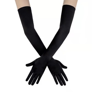 Gants longs en satin couleur unie pour femme, style vintage, pour soirée opéra, mariage, princesse, fête d'anniversaire, et occasions formelles - Product Image 1