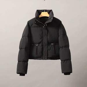 Abrigos Cortos de Algodón Holgados de Manga Larga para Mujer con Bolsillos y Cremallera, Chaqueta Acolchada, Proveedores Mayoristas 2026, Etiquetado Privado - Product Image 4