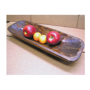 Tazón decorativo de madera de mango natural para servir frutas, dulces y bocadillos. Diseño único con acabado oscuro pulido. - Product Image 1