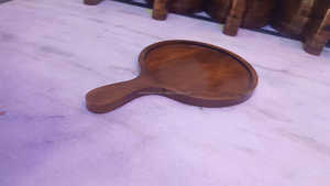 Batte à pizza ronde en bois de haute qualité de 10 pouces de diamètre avec poignée de 5 pouces Outils à pizza en bois de manguier de meilleure qualité Vallet bon marché - Product Image 5