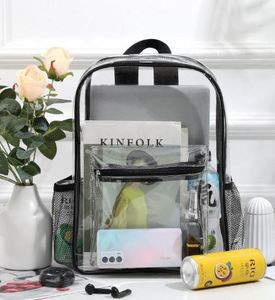 Custom Wholesale OEM Unisex Transparent Workbag Travel Heavy Duty See Through PVC Clear Backpack Waterproof Kids School Bag - Product Image 3